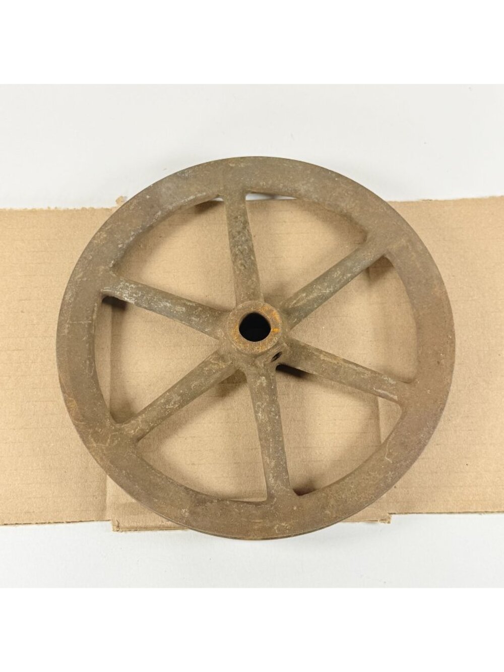 Vintage Cast Iron Industrial Pulley Wheel 6 Spokes Industrial Tool Rustic Decor